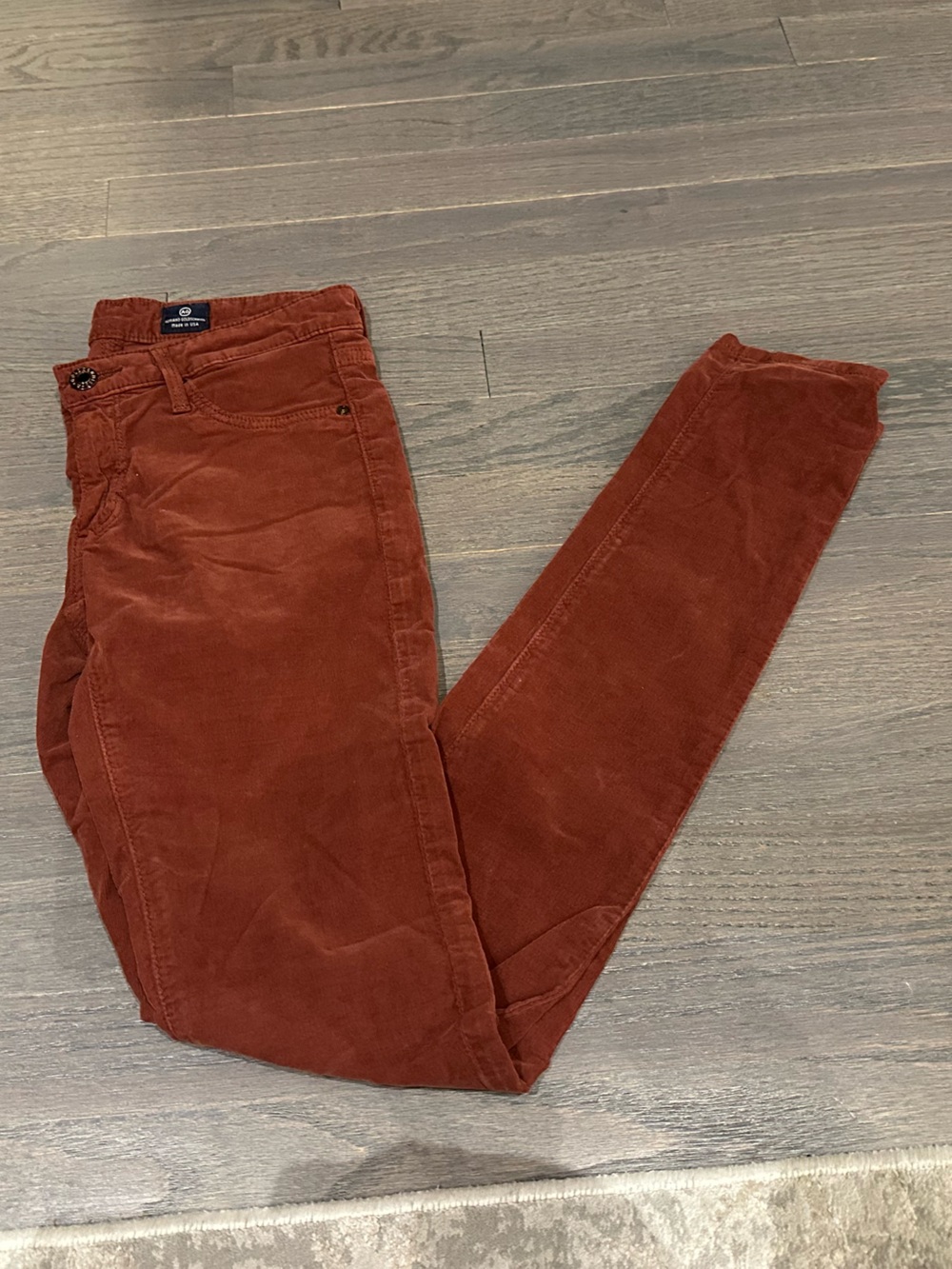 AG Women's Rust Corduroy Jeans